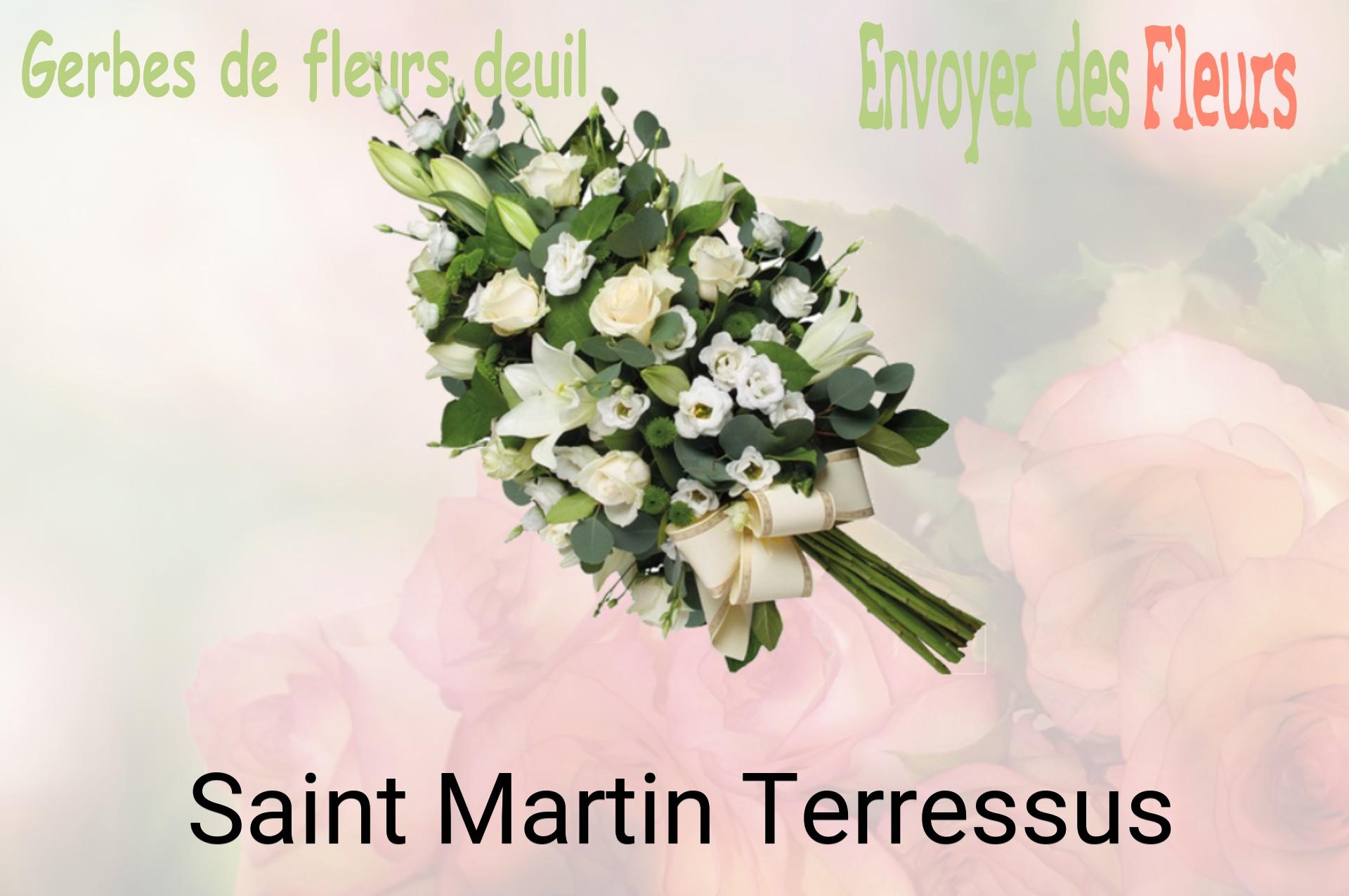 Gerbe de fleurs de deuil livrée à Saint-Martin-Terressus